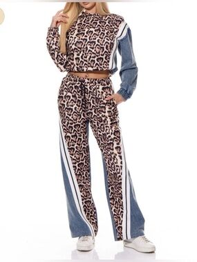 Leopard-Print Track Joggers - Women's Two-Piece Set